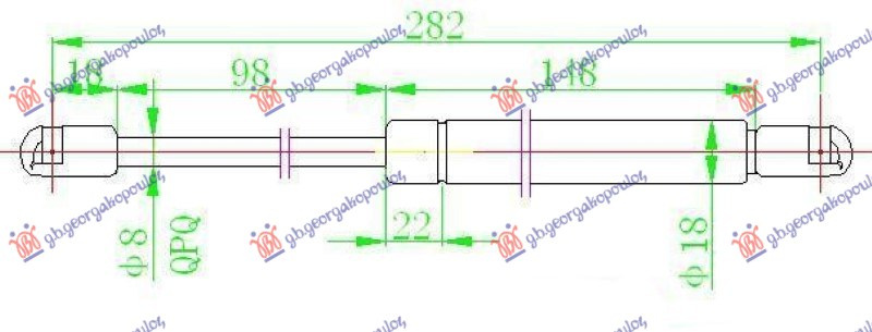 AMORTIZER GEPEK VRATA (282L-560N)