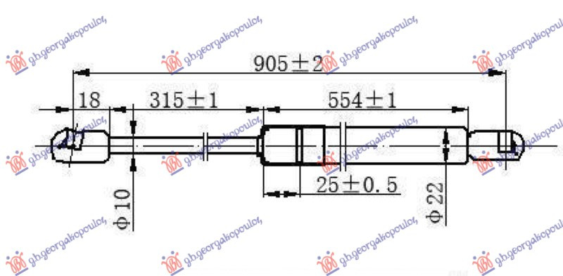 AMORTIZER GEPEK VRATA (905L-730N)