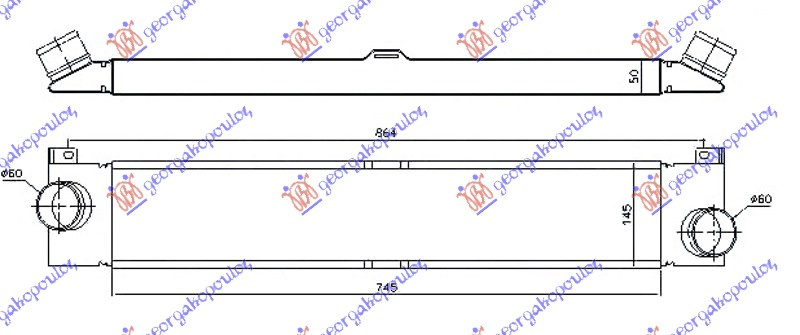 HLADNJAK INTERKULERA 2.3 JTD DIZEL (745x145x50)