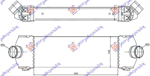 HLADNJAK INTERKULERA 2.2/2.4 TDCi (398x147x62)