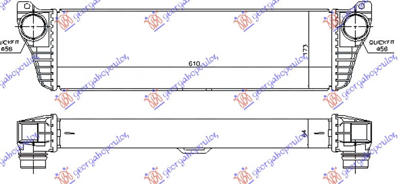 HLADNJAK INTERKULERA 2.0/2.2 CDi (610x170x64) 10-