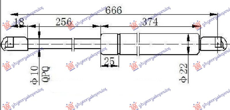 AMORTIZER GEPEK VRATA (667L-755N)