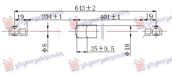 AMORTIZER GEPEK VRATA (643L-470N)