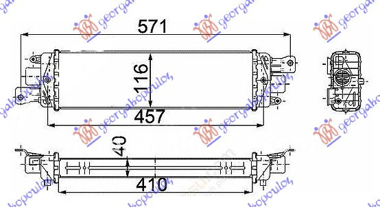 HLADNJAK INTERKULERA 1.3 JTD (410x115x40) 03-