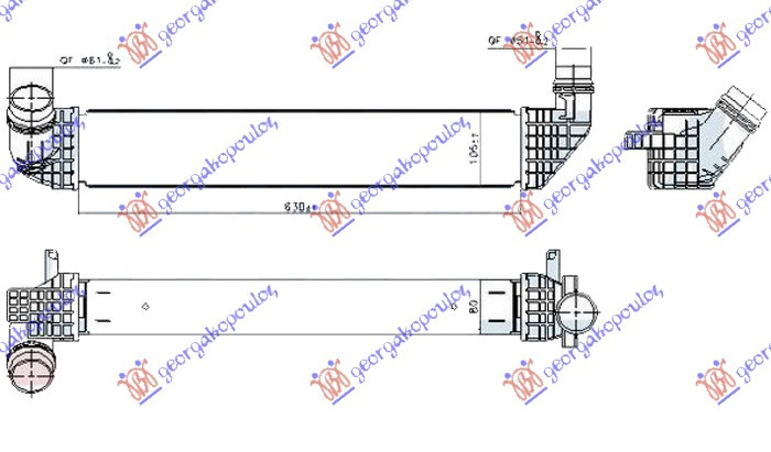 HLADNJAK INTERKULERA 1.6 dCi DIZEL (630x105x80)