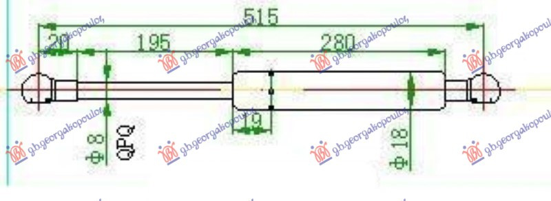 AMORTIZER GEPEK VRATA (515L-500N)