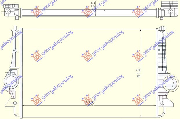 HLADNJAK INTERKULERA 1.9/2.0 Tdi (632x415x26) 02-