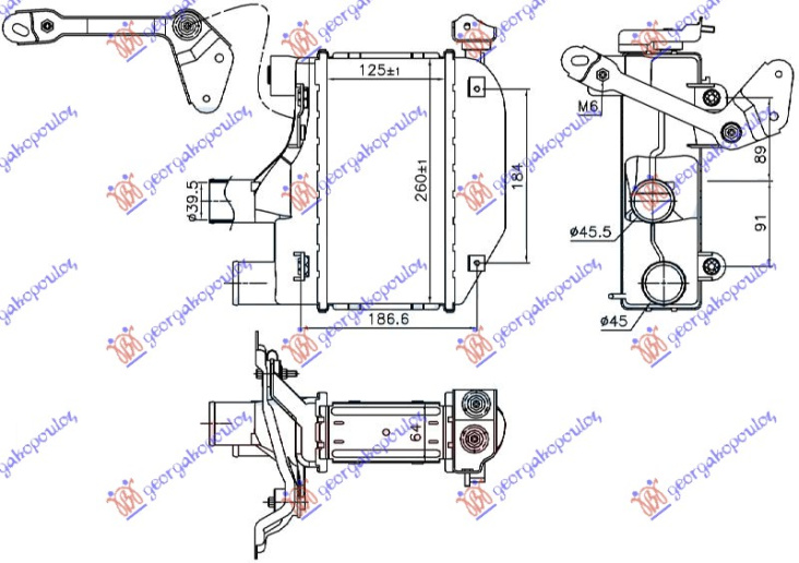 HLADNJAK INTERKULERA 1.4 D4D (125x260x64) (CEO ALUMINIJUM)