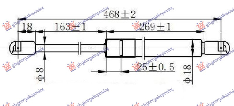 AMORTIZER GEPEK VRATA (468L-440N)