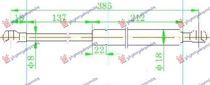 AMORTIZER GEPEK VRATA (385L-425N)