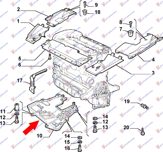 ZASTITA MOTORA (BENZIN) PLASTICNA BENZIN/DIZEL 03-