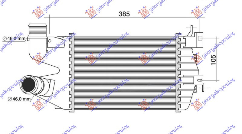 HLADNJAK INTERKULERA 1.7 CDTi DIZEL (260x180x62) 08-