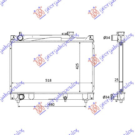 HLADNJAK MOTORA 2.0 V6 - 2.0 16V (42x52x27)