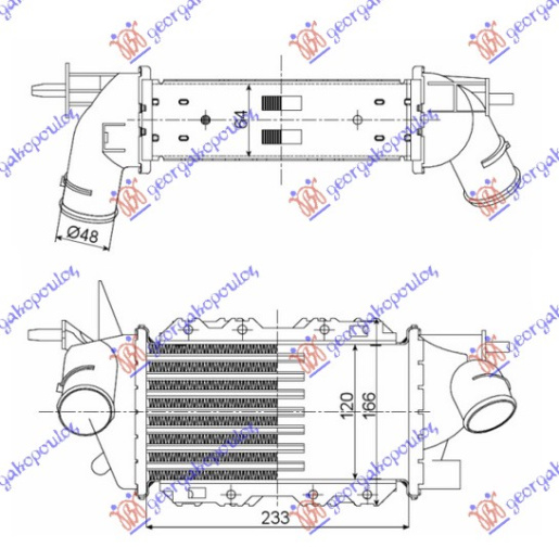 HLADNJAK INTERKULERA 2.0/2.2 TDI 16V (233x128)