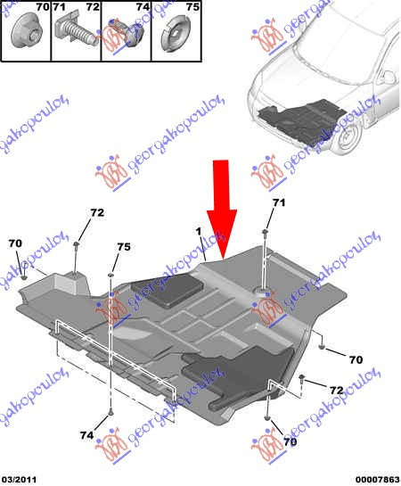 ZASTITA MOTORA (1.6/1.8 BENZIN) PLASTICNA