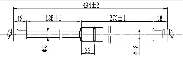 AMORTIZER GEPEK VRATA (493L-590N)