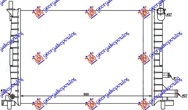 HLADNJAK MOTORA 1.0/1.3CC (+AC) (50x36)