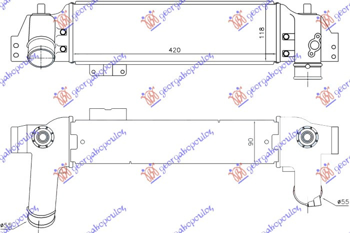 HLADNJAK INTERKULERA 2.5 CRDi (420x120x90) 06-