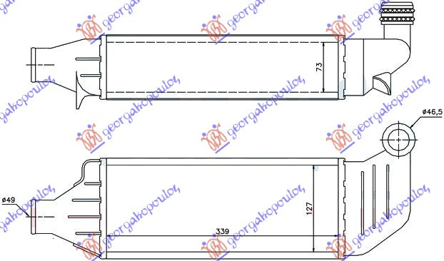 HLADNJAK INTERKULERA 1.8 TD (33x12x73)