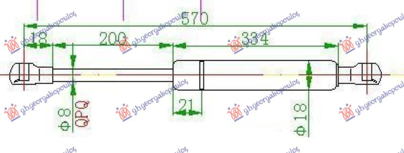 AMORTIZER GEPEK VRATA (570L-630N)