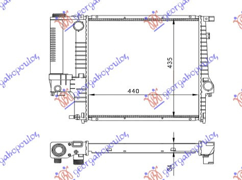 HLADNJAK MOTORA ZA SVE MODELE BENZIN (MAN) (+AC) (440x440x32) (MEHANICKI SPOJ)