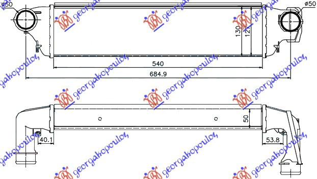 HLADNJAK INTERKULERA 2.0TD (54x129x50) (50/50)