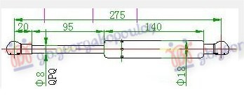 AMORTIZER GEPEK VRATA (275L-590N)