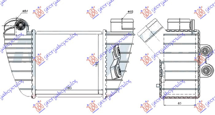 HLADNJAK INTERKULERA 1.8T (S3) (185x165x85)