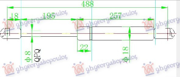 AMORTIZER GEPEK VRATA (485L-460N)