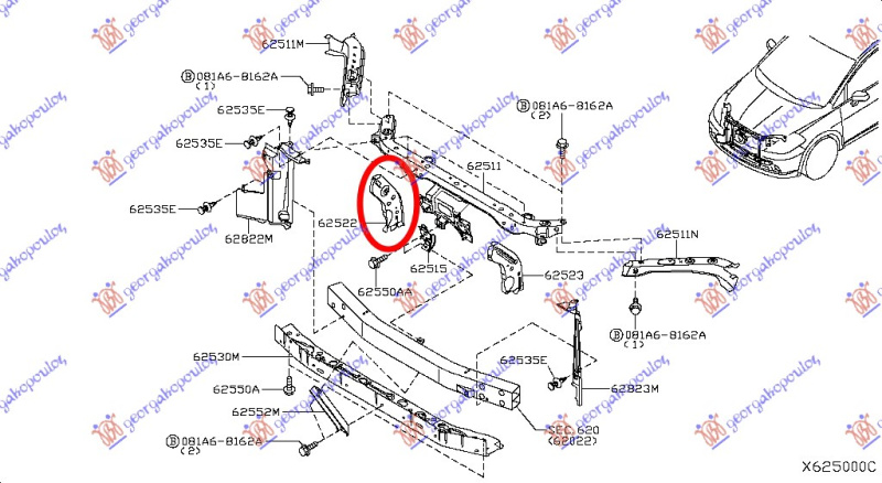 NOSAC FARA VERTIKALNI METALNI