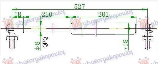 AMORTIZER GEPEK VRATA (527L-450N)