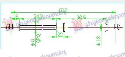 AMORTIZER GEPEK VRATA (611L-355N)