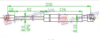 AMORTIZER GEPEK VRATA (235L-165N)