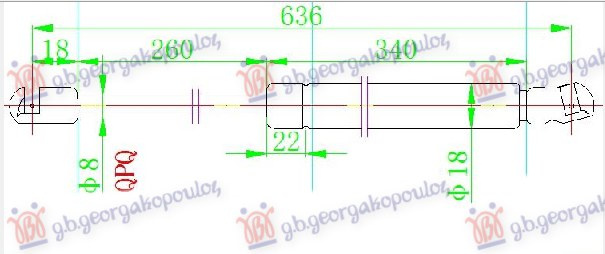 AMORTIZER GEPEK VRATA (640L-565N)