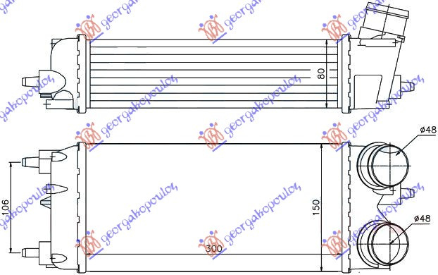 HLADNJAK INTERKULERA 1.4/1.6 TDCi (300x150x80)