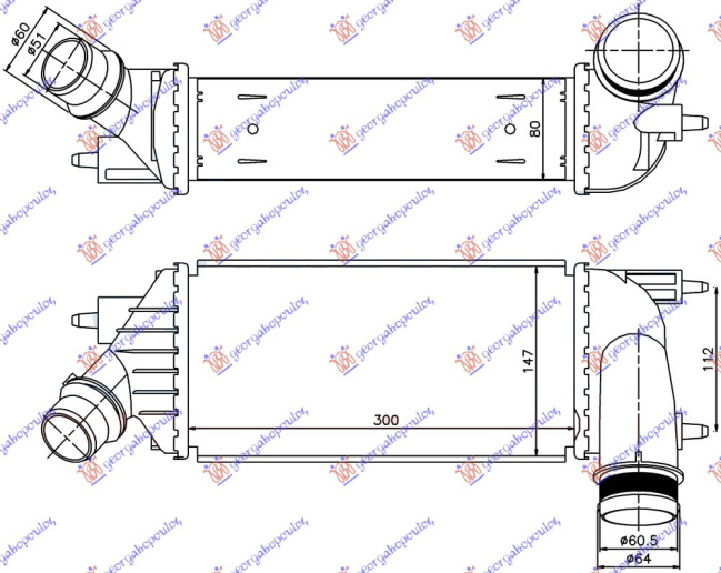 HLADNJAK INTERKULERA 2.0 HDi DIZEL (300x145x80) 11-