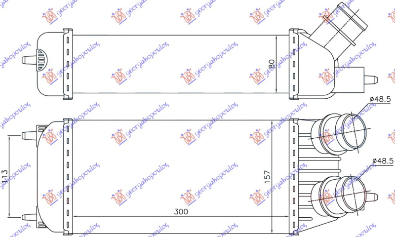 HLADNJAK INTERKULERA 1.6 HDi DIZEL (300x155x80)