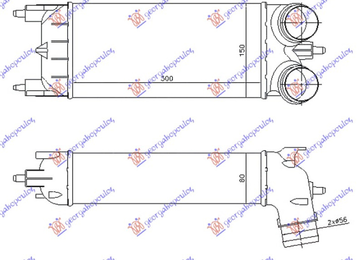 HLADNJAK INTERKULERA 1.6 THP BENZIN (300x150x80)