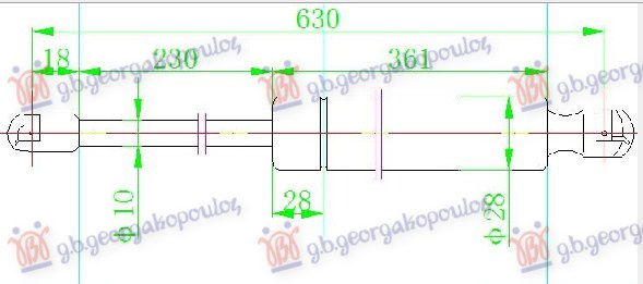 AMORTIZER GEPEK VRATA (620L-625N)