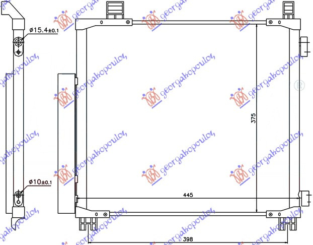 HLADNJAK KLIME 1.0 12v/1.3 VVTi BENZIN - 1.4 D4D DIZEL (415x375x16)