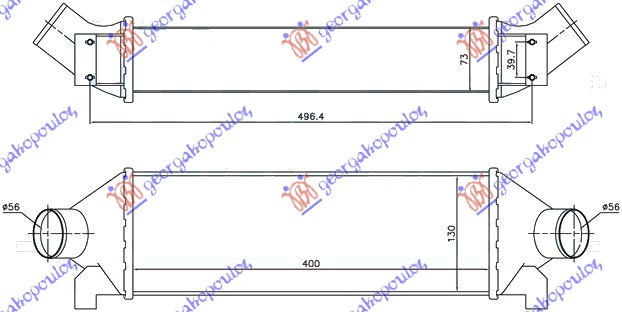 HLADNJAK INTERKULERA 2.4 TD (40x12.7x7.6)