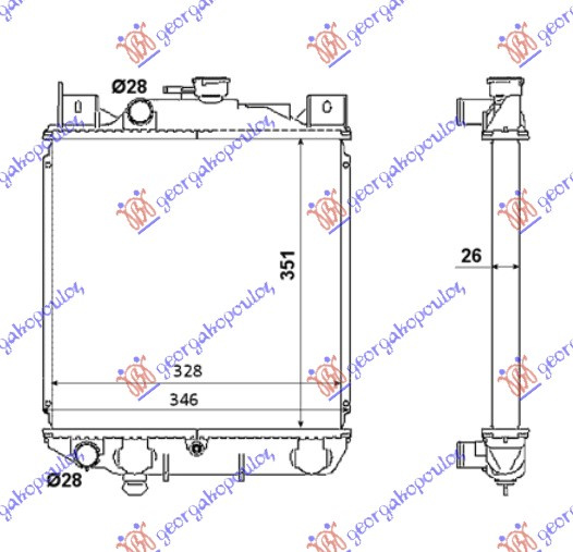 HLADNJAK MOTORA 1.6i 16V (+/-AC) (35x33x2.6)