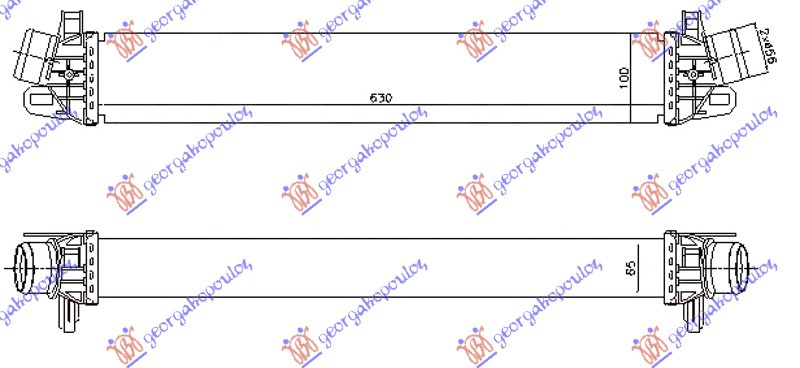 HLADNJAK INTERKULERA 1.4 TB BENZIN - 2.0 JTD DIZEL (630x100x64)