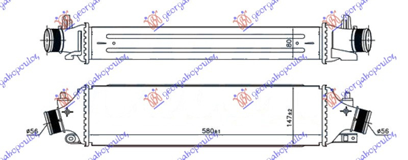 HLADNJAK INTERKULERA 2.0 JTD DIZEL (580x150x80)