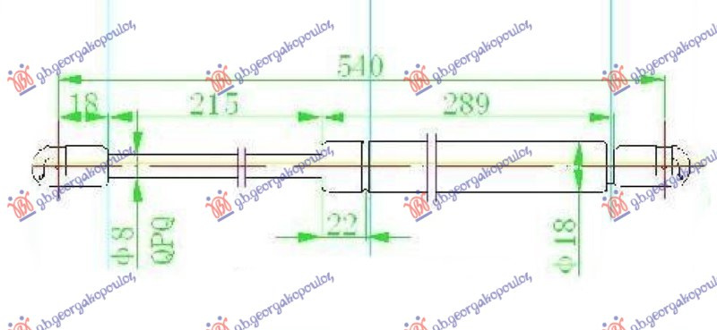 AMORTIZER GEPEK VRATA (540L-385N)