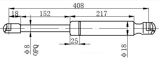 AMORTIZER GEPEK VRATA (408L-265N)