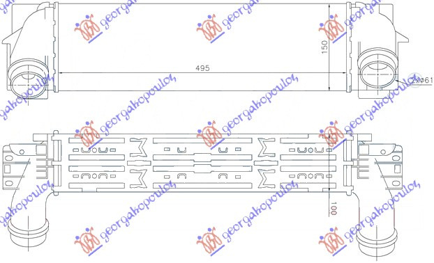 HLADNJAK INTERKULERA 3.0 (30/35dx) DIZEL (495x145x100)