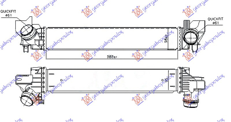 HLADNJAK INTERKULERA 1.5 (216/218i) BENZIN (585x98x95)