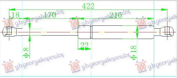 AMORTIZER GEPEK VRATA (424L-380N)