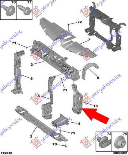 NOSAC FARA VERTIKALNI METALNI